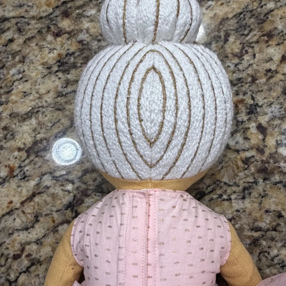 Pillowfort Ballerina Decorative Pillow Plush Doll Pink Gold Star Tutu 21.5 Inch